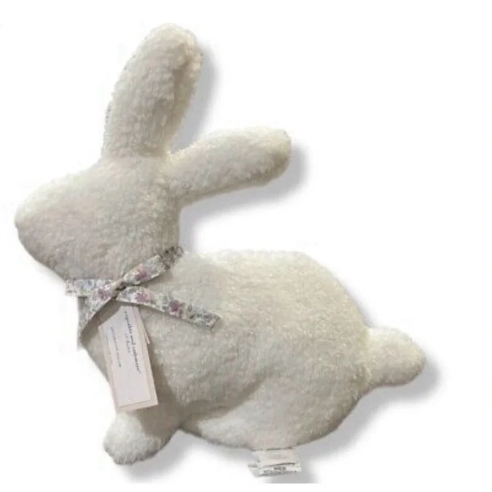 Cupcakes & Cashmere Easter Bunny Pillow Decorative White Sherpa 16x18 Boho